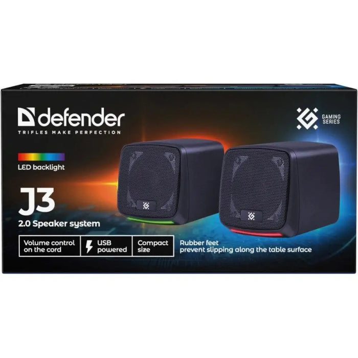 Компютърни тонколони 2.0 DEFENDER J3 2.0 6W LED USB черни