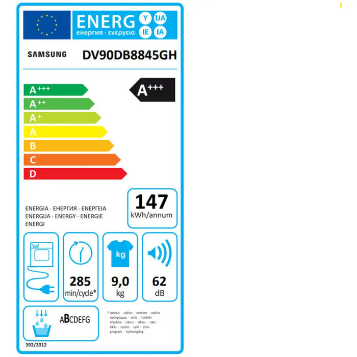 Кондензационна сушилня Samsung DV90DB8845GHU3 Бял 9 kg