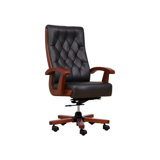 КОНСУЛ кожено кресло черно