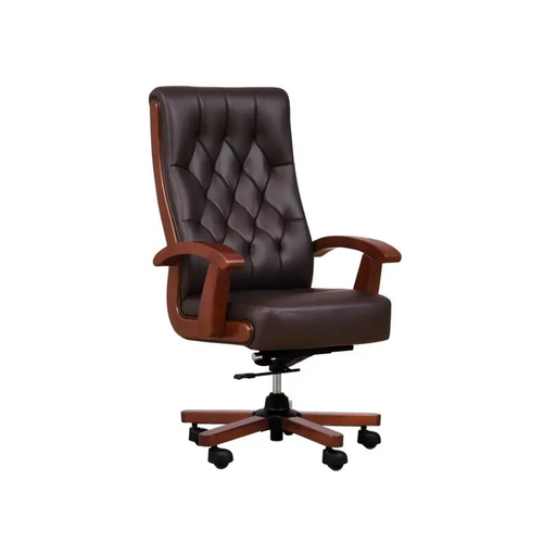 КОНСУЛ кафяво кожено кресло