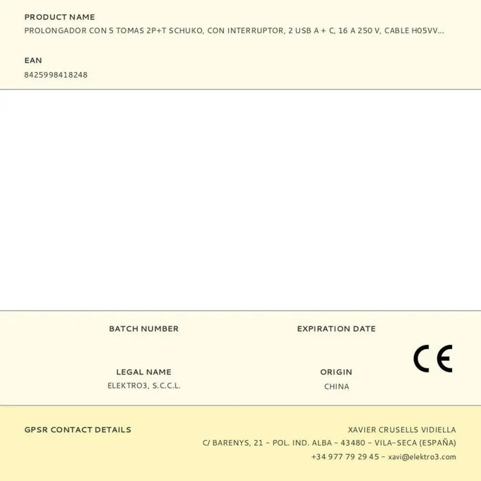 Контакт - 5 изхода с копче EDM 41824 Бял 3680 W 250 V (1,5