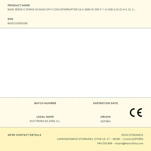 Контакт - 5 изхода с копче Fbright Черен 3680 W