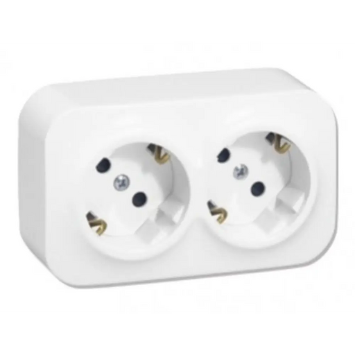 КОНТАКТ ДВОЕН ШУКО 2Р+Е 16А FORIX БЯЛ