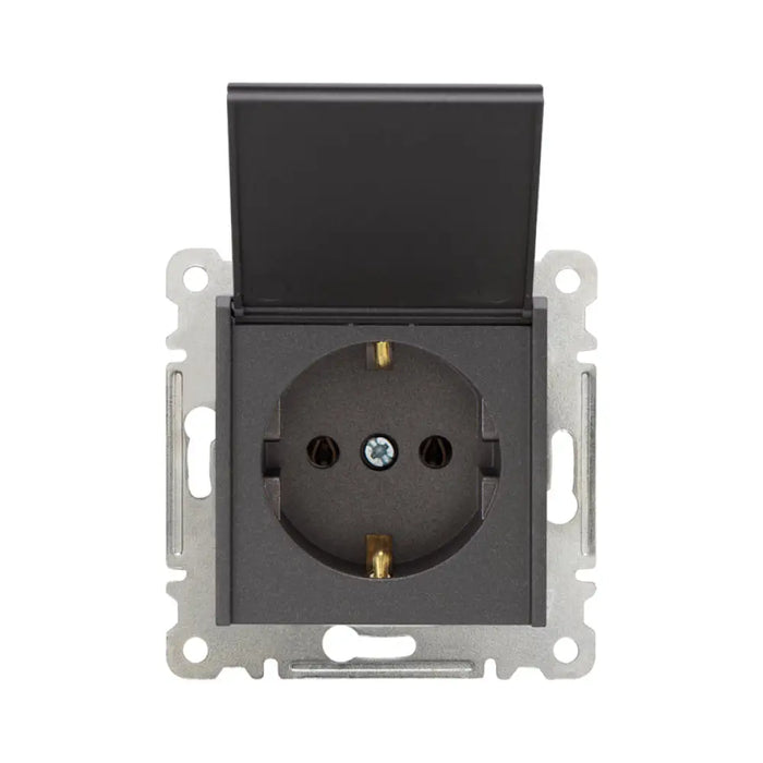 КОНТАКТ ЕДИНИЧЕН С КАПАК ГРАФИТ MAKEL KAREA LINE