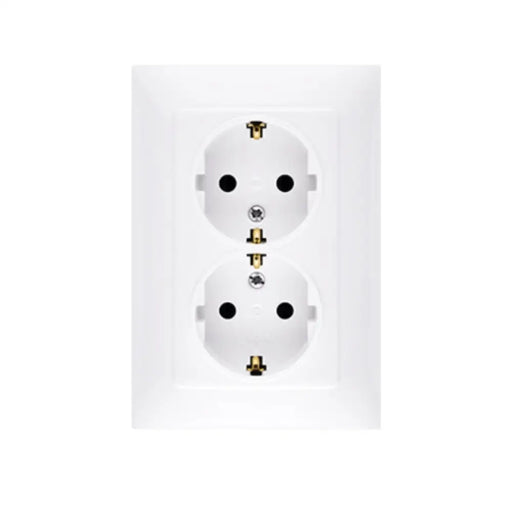 КОНТАКТ ШУКО 16А ДВОЕН - БЯЛ