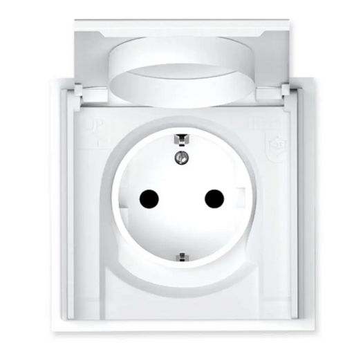 КОНТАКТ ШУКО 16A IP44 С КАПАК БЯЛ COMMEL