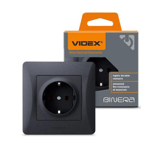 КОНТАКТ ШУКО VF-BNSK1G-BG 16А BINERA VIDEX - ГРАФИТ