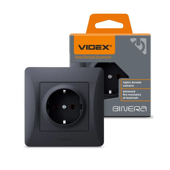 КОНТАКТ ШУКО VF-BNSK1G-BG 16А BINERA VIDEX - ГРАФИТ