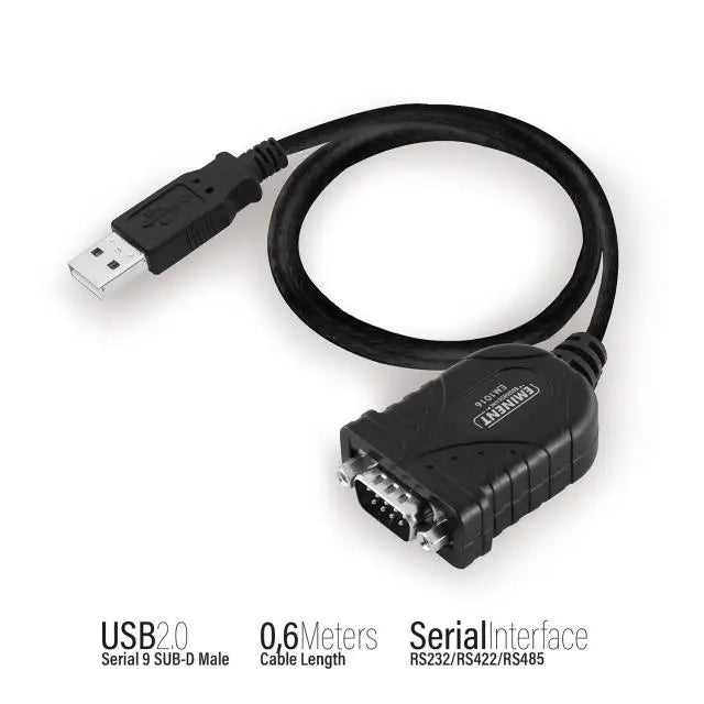 Конвертор Ewent USB - RS232 9 пин мъжко Черен
