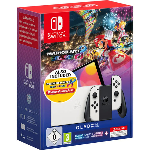 Конзола Nintendo Switch OLED White + Mario Kart 8 + Booster