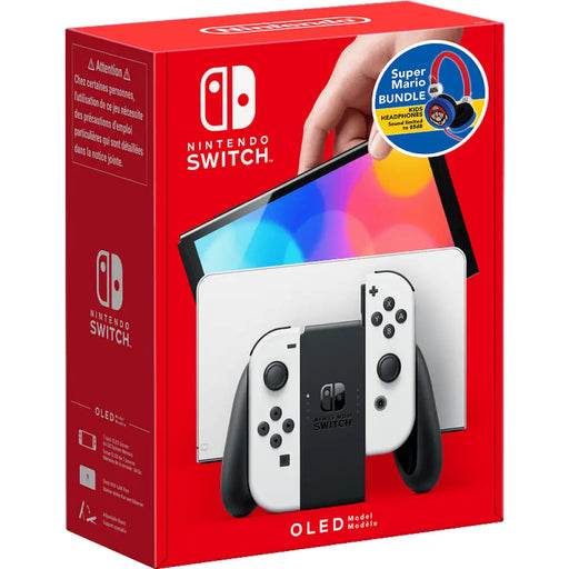 Конзола Nintendo Switch OLED White + Слушалки Super Mario &