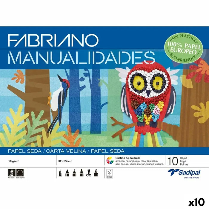 Копринена хартия Sadipal Многоцветен 32 x 24 cm 10 Листи
