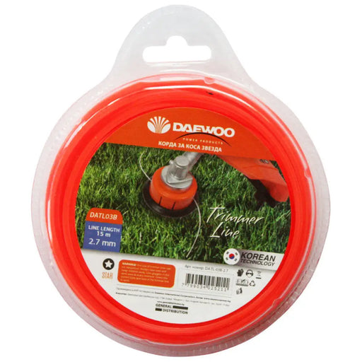 КОРДА ЗА ТРИМЕР ПРОФИЛ ЗВЕЗДА DAEWOO 2.7 ММ 15 М
