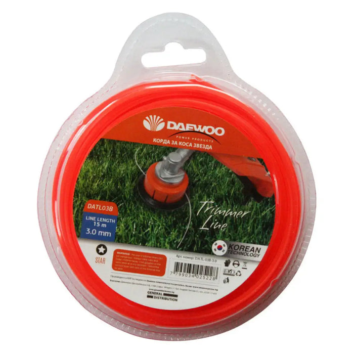 КОРДА ЗА ТРИМЕР ПРОФИЛ ЗВЕЗДА DAEWOO 3 ММ 15 М
