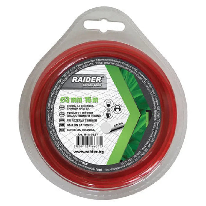КОРДА ЗА ТРИМЕР ПРОФИЛ КРЪГ RAIDER 3 ММ 15 М