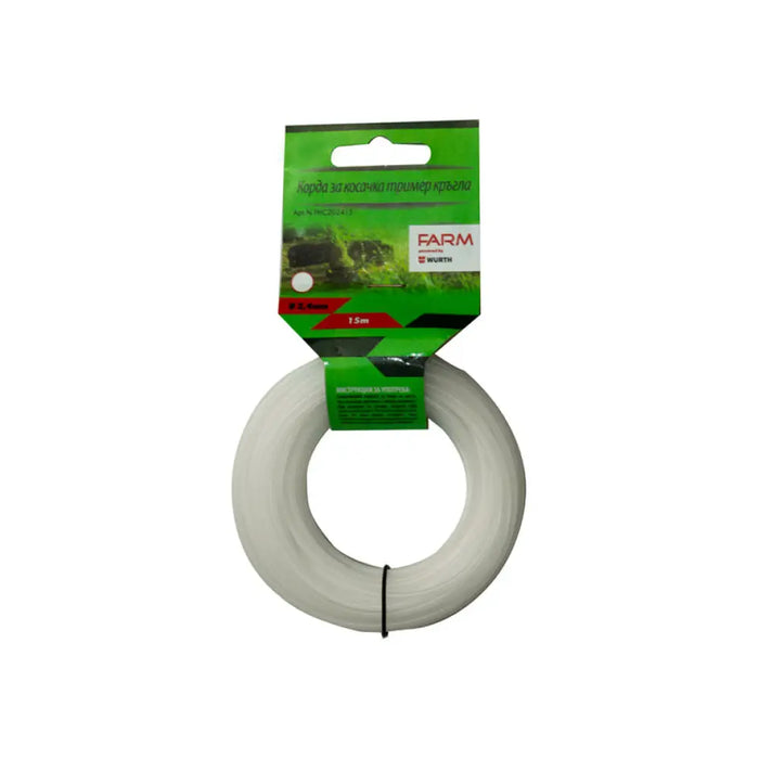 КОРДА ЗА ТРИМЕР ПРОФИЛ КРЪГ FARM 2.4 ММ-15 М