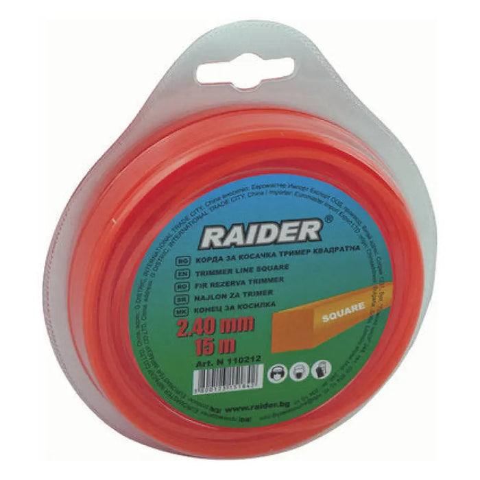 КОРДА ЗА ТРИМЕР ПРОФИЛ КВАДРАТ RAIDER 2.4 ММ 15 М