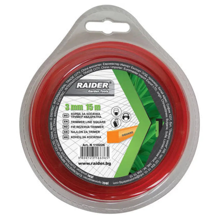 КОРДА ЗА ТРИМЕР ПРОФИЛ КВАДРАТ RAIDER 3 ММ 15 М