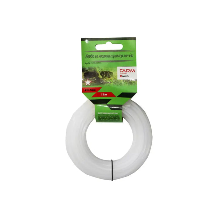 КОРДА ЗА ТРИМЕР ПРОФИЛ ЗВЕЗДА FARM 2.7 ММ 15 М
