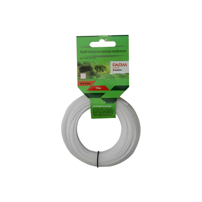 КОРДА ЗА ТРИМЕР ПРОФИЛ КВАДРАТ FARM 2.7 ММ 15 М