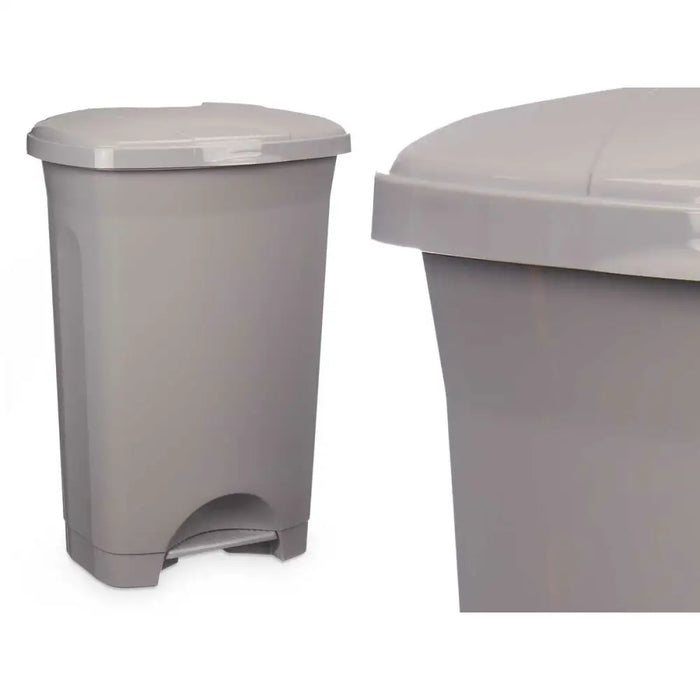 Кошче с педал Сив Пластмаса 50 L (3 броя)