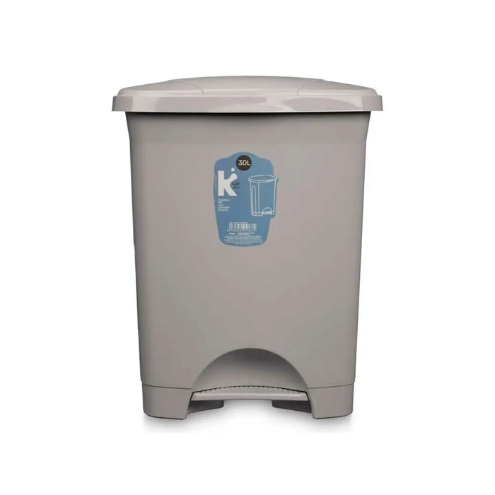 Кошче с педал Сив Пластмаса 30 L (4 броя)