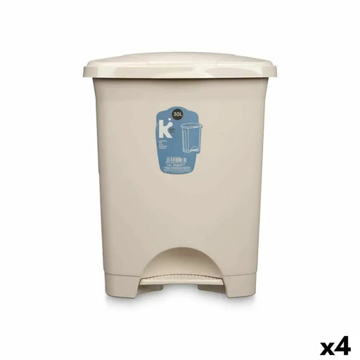 Кошче с педал Бежов Пластмаса 30 L (4 броя)