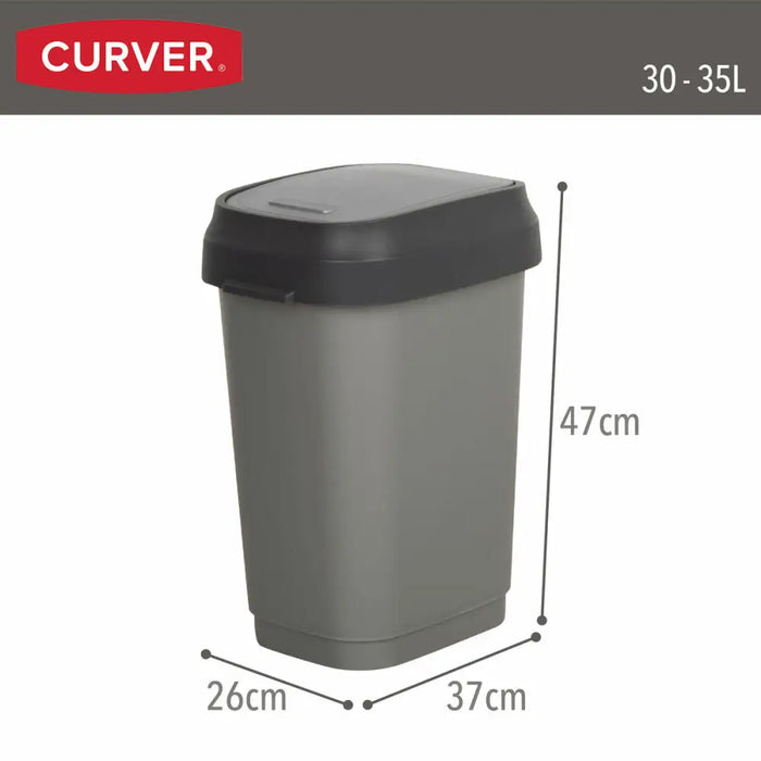 Кошче за боклук Curver Тъмно сив Пластмаса 35 L (6 броя)