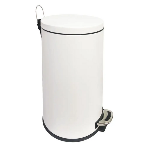 КОШ С ПЕДАЛ 30Л МЕТАЛ БЯЛ МАТ