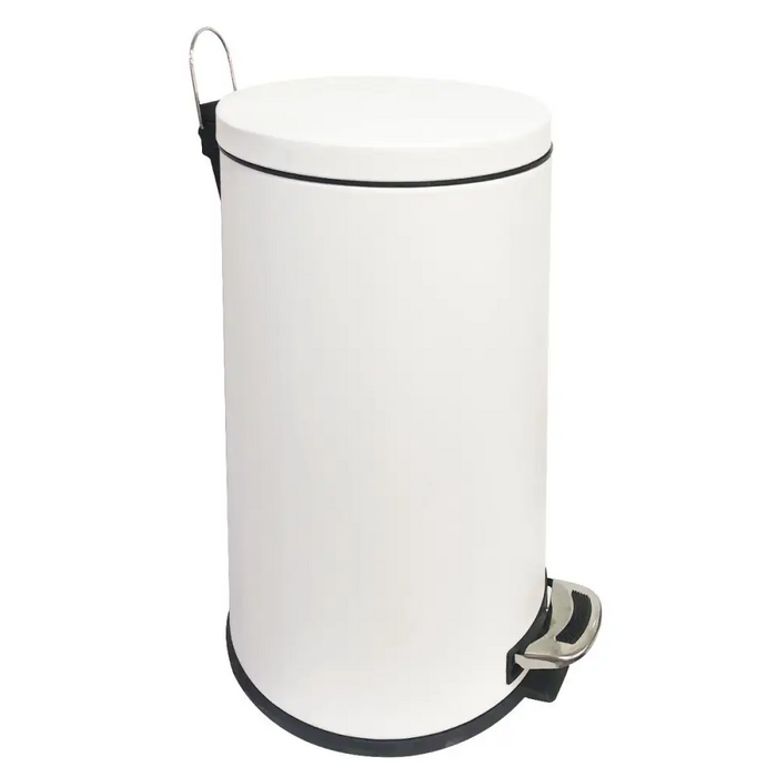 КОШ С ПЕДАЛ 30Л МЕТАЛ БЯЛ МАТ