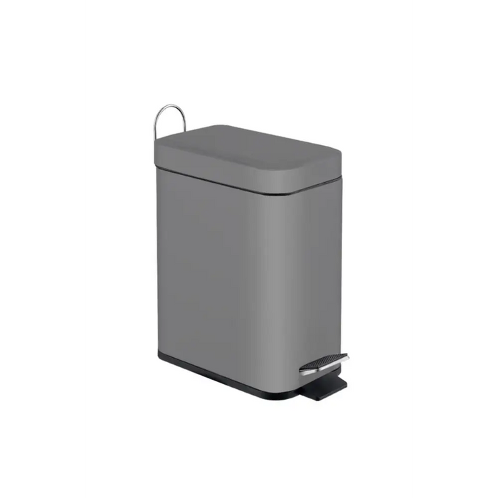 КОШ С ПЕДАЛ 5Л МЕТАЛ СИВ МАТ