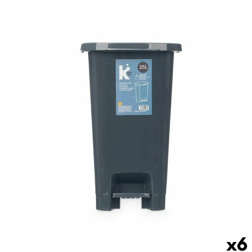Кошче с педал Антрацит Пластмаса 25 L (6 броя)