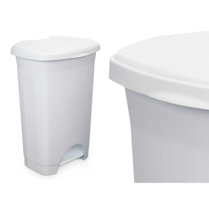 Кошче с педал Бял Пластмаса 50 L (3 броя)