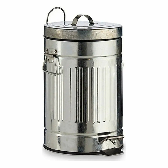 Кошче с педал Сребрист Стомана 7 L (6 броя)