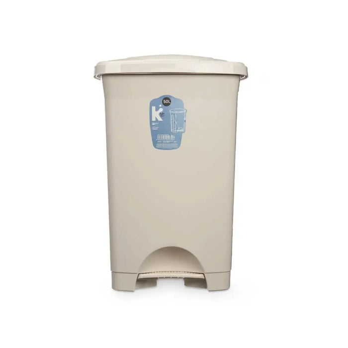 Кошче с педал Бежов Пластмаса 50 L (3 броя)