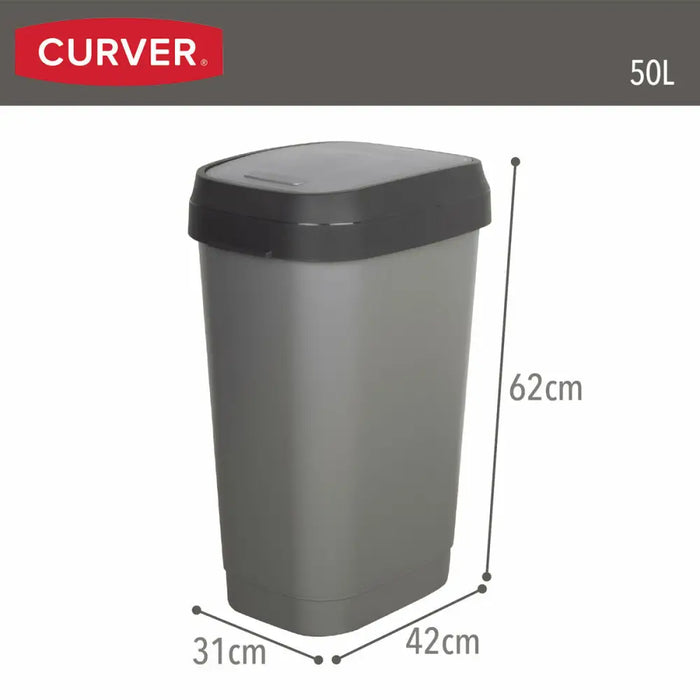 Кошче за боклук Curver Тъмно сив Пластмаса 50 L (6 броя)