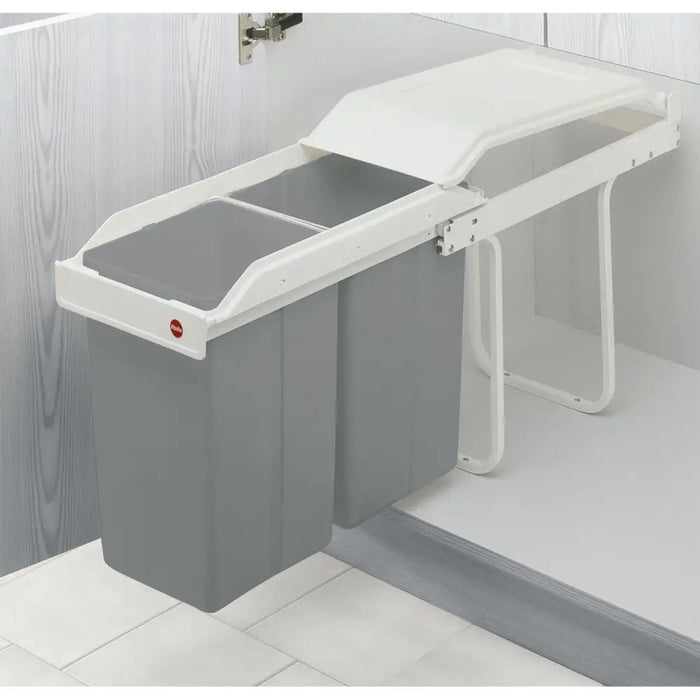 Кошче за боклук Hailo Multi-Box duo L Бял Сив Сметана