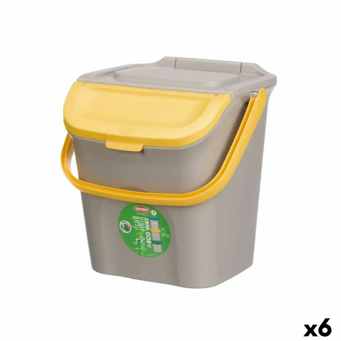 Кошче за боклук Stefanplast ECOWAY Жълт Сив полипропилен 28