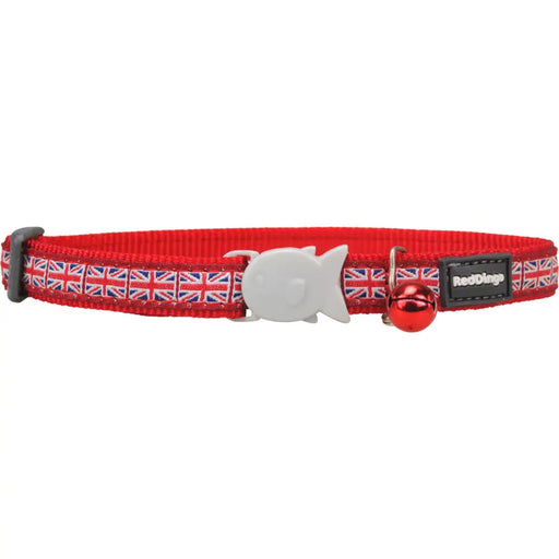 Котешко колие Red Dingo Union Jack 20-32 cm Червен