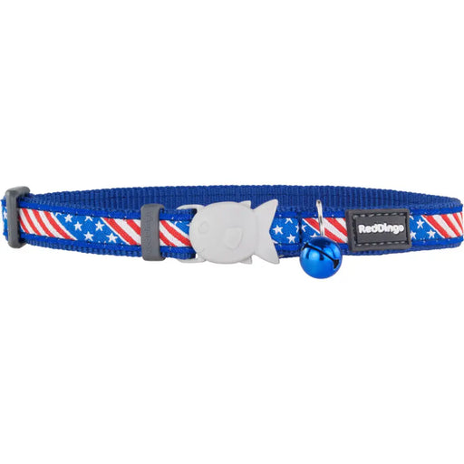 Котешко колие Red Dingo US Flag 20-32 cm Син