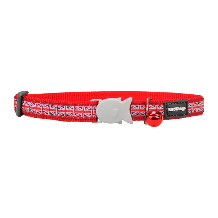 Котешко колие Red Dingo Union Jack 20-32 cm Червен