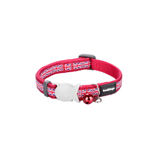 Котешко колие Red Dingo Union Jack 20-32 cm Червен