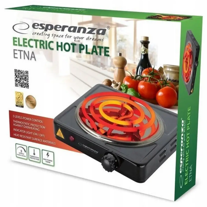Котлон Esperanza EKH012K Черен Плот 21 см 1 зона(и)