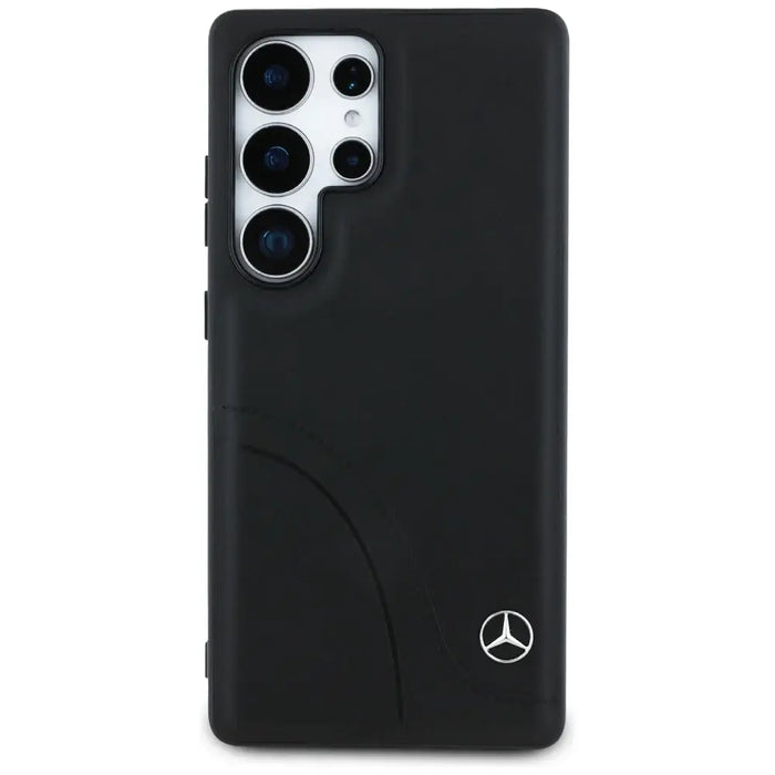 Кожен калъф Mercedes Curved Stitches за Samsung Galaxy S25