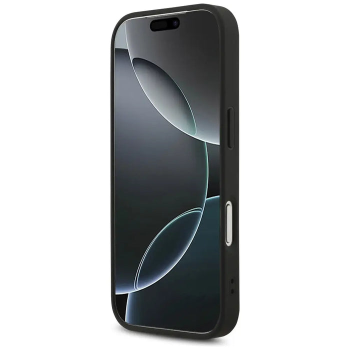 Кожен 4G калъф Guess Triangle Strass MagSafe за iPhone 17