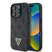 Кожен 4G калъф Guess Triangle Strass за iPhone 16 Pro
