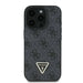Кожен 4G калъф Guess Triangle Strass за iPhone 16 Pro