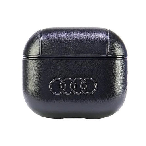Кожен калъф Audi с голямо лого за AirPods 3 - черен