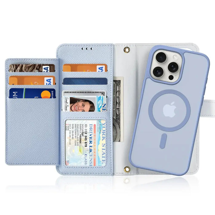 Кожен калъф Dux Ducis Lawa за iPhone 15 - син