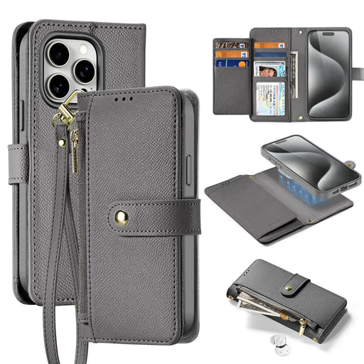 Кожен калъф Dux Ducis Lawa за iPhone 15 Pro Max - сив